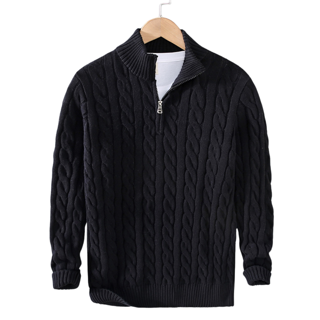 Kilian | Herren Cable-Knit Quarter-Zip Pullover - Image 3