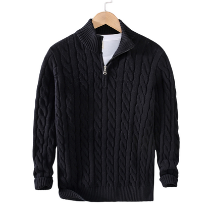 Kilian | Herren Cable-Knit Quarter-Zip Pullover - Image 3