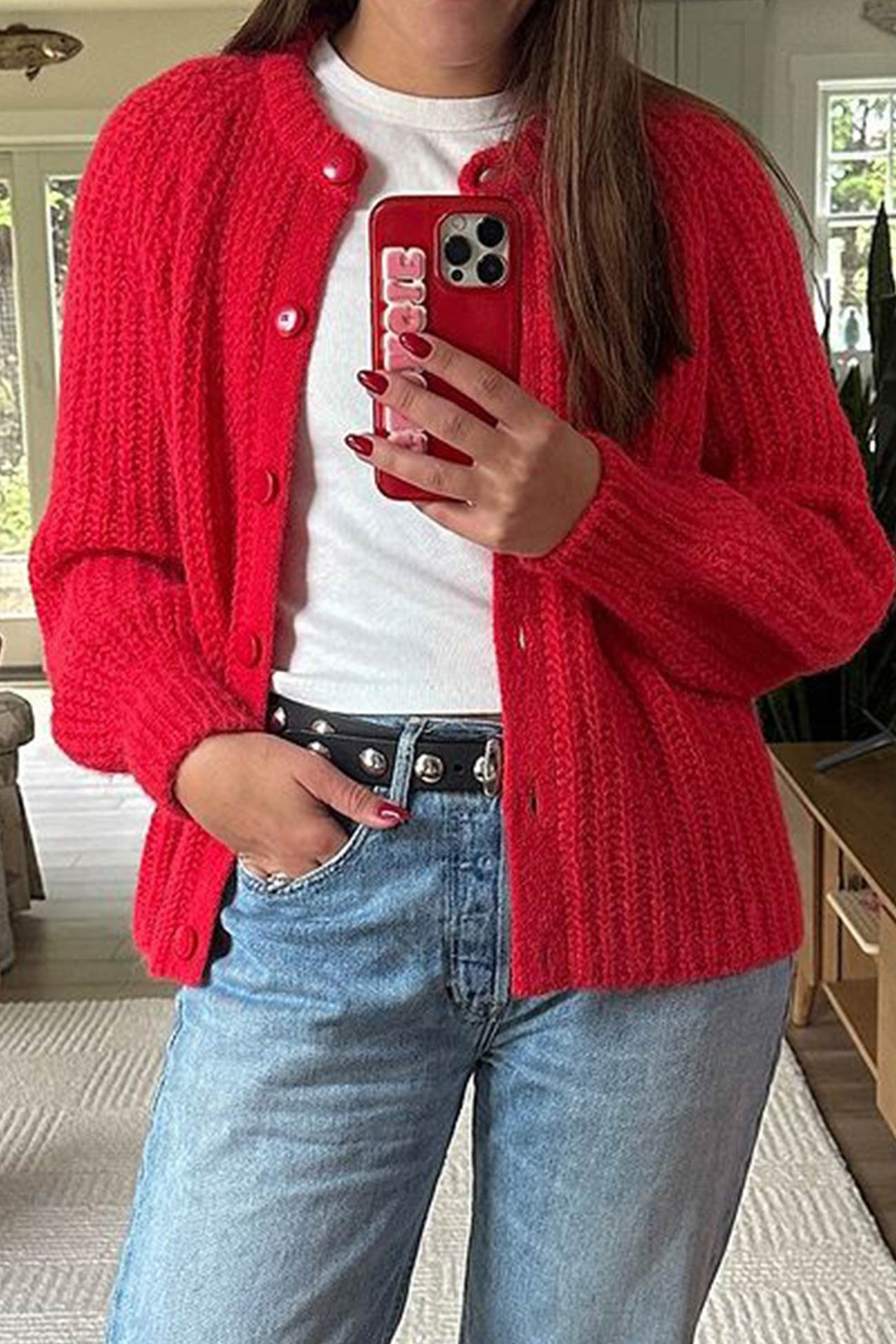 Malin | Damen Oversized Cardigan mit Knopfleiste - Image 4