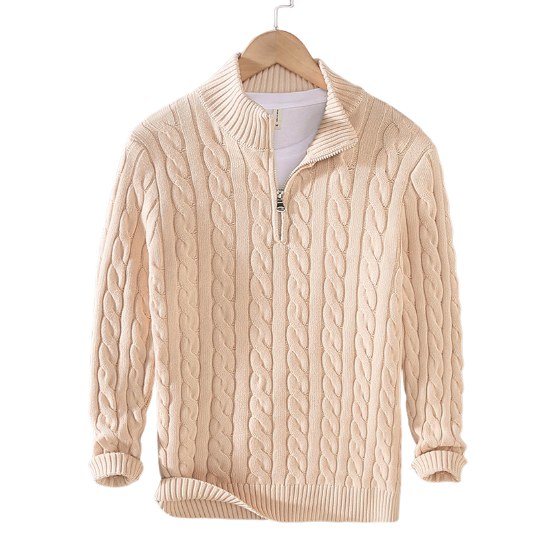 Kilian | Herren Cable-Knit Quarter-Zip Pullover - Image 5