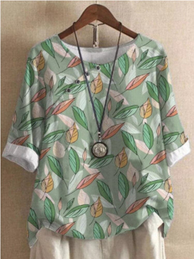 Tina | Bluse mit Blumendruck und entspannter Passform mit Knopfdetails - Image 8