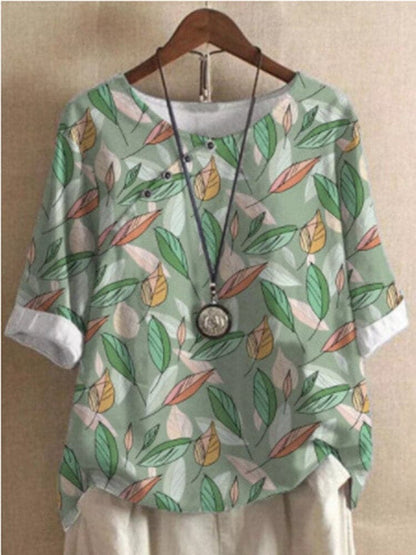 Tina | Bluse mit Blumendruck und entspannter Passform mit Knopfdetails - Image 8