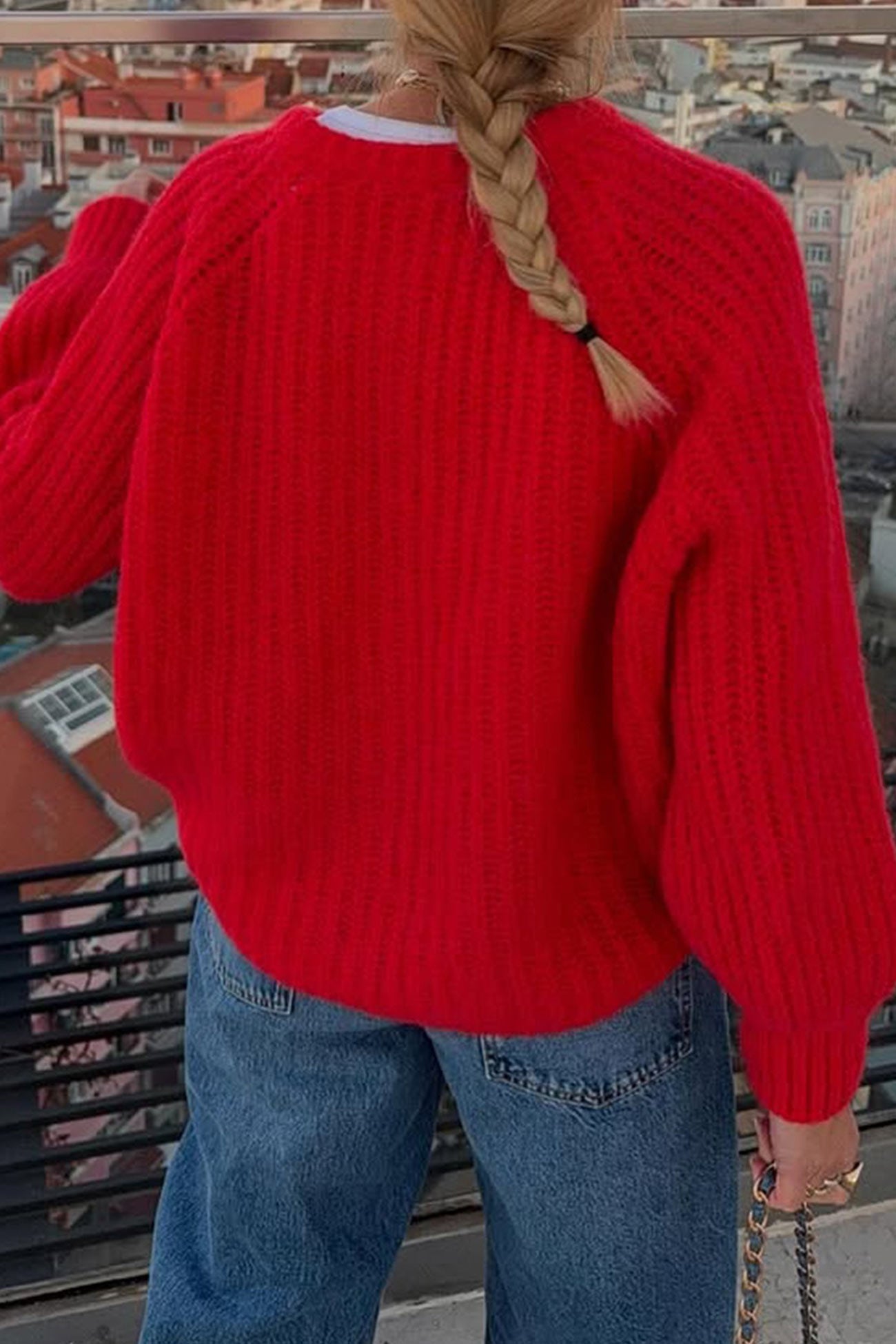 Malin | Damen Oversized Cardigan mit Knopfleiste - Image 7