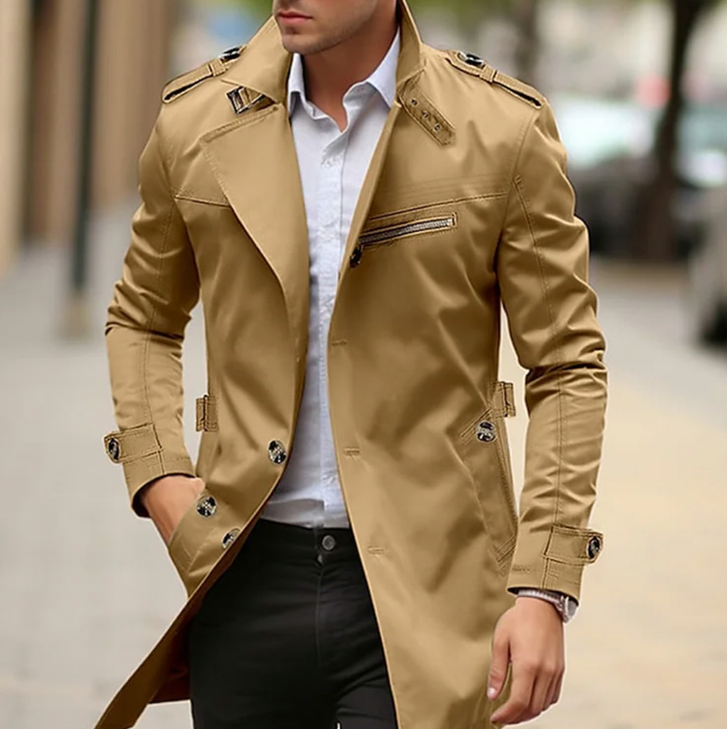 Fritz | Herren Slim-Fit Zweireiher Trenchcoat - Image 5