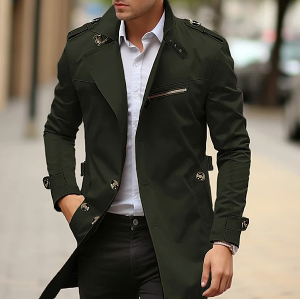 Fritz | Herren Slim-Fit Zweireiher Trenchcoat - Image 3