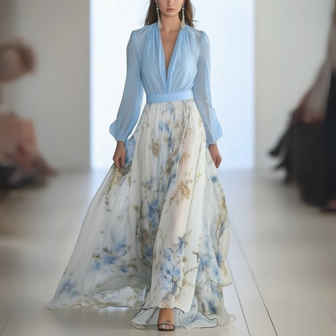 Nadine | Elegantes Maxikleid mit Blumenmuster für mühelosen Stil - Image 1