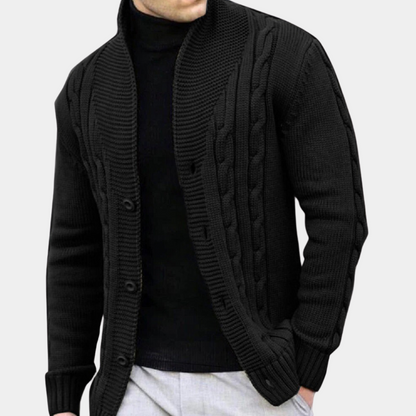 Alois | Herren Zopfmuster Strickjacke mit Knopfleiste - Image 2