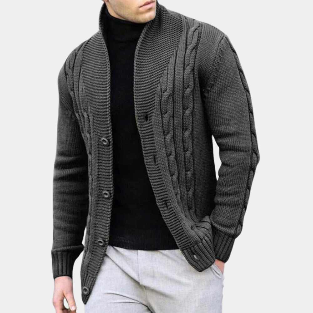 Alois | Herren Zopfmuster Strickjacke mit Knopfleiste - Image 5