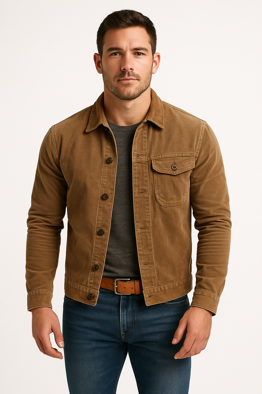 Heinz | Freizeitjacke für Männer - Baumwollmischung - taillierte Passform - Knopfleiste - Image 1