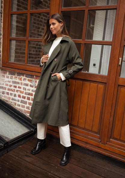 Gretchen | Damen Zweireiher Trenchcoat - Image 7
