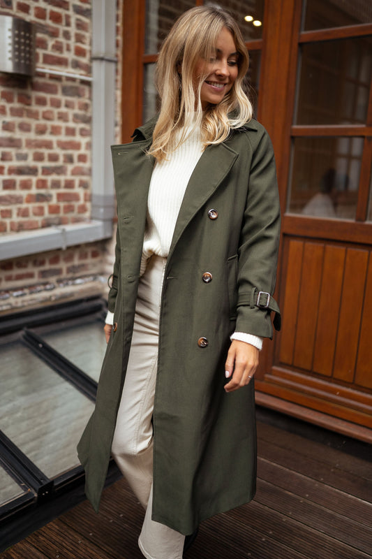 Gretchen | Damen Zweireiher Trenchcoat - Image 1