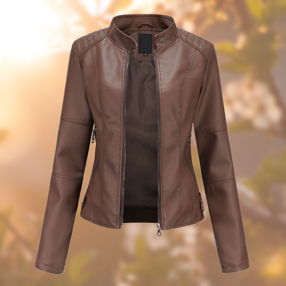 Victoria | Damen Figurbetonte Bikerjacke - Image 2