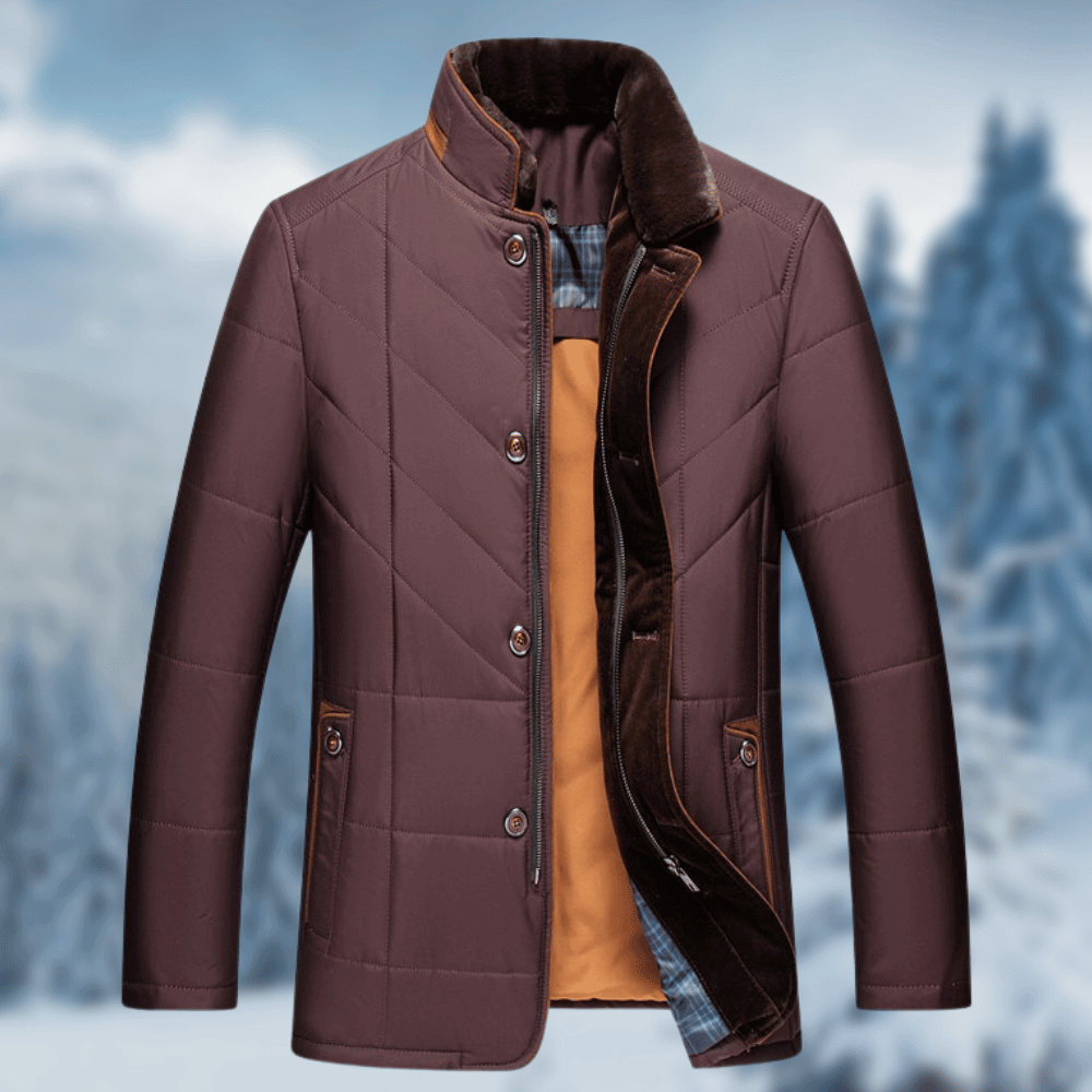 Lorenz | Herren Pelzkragen Steppjacke - Image 3