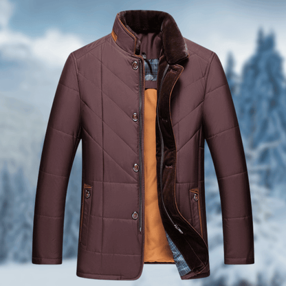 Lorenz | Herren Pelzkragen Steppjacke - Image 3