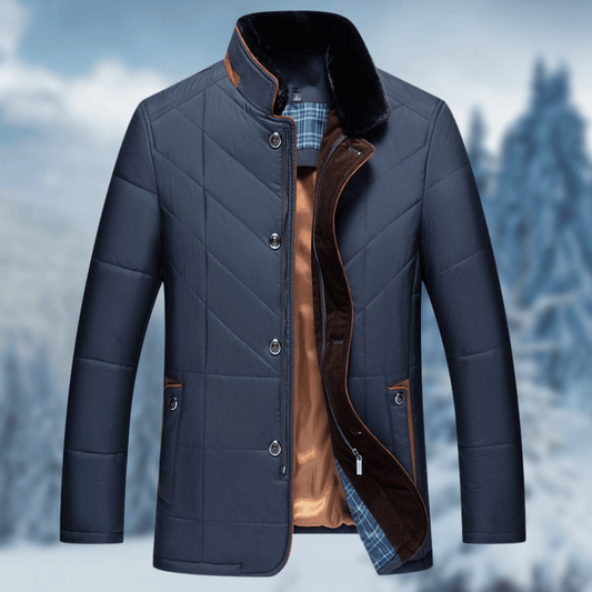 Lorenz | Herren Pelzkragen Steppjacke - Image 1
