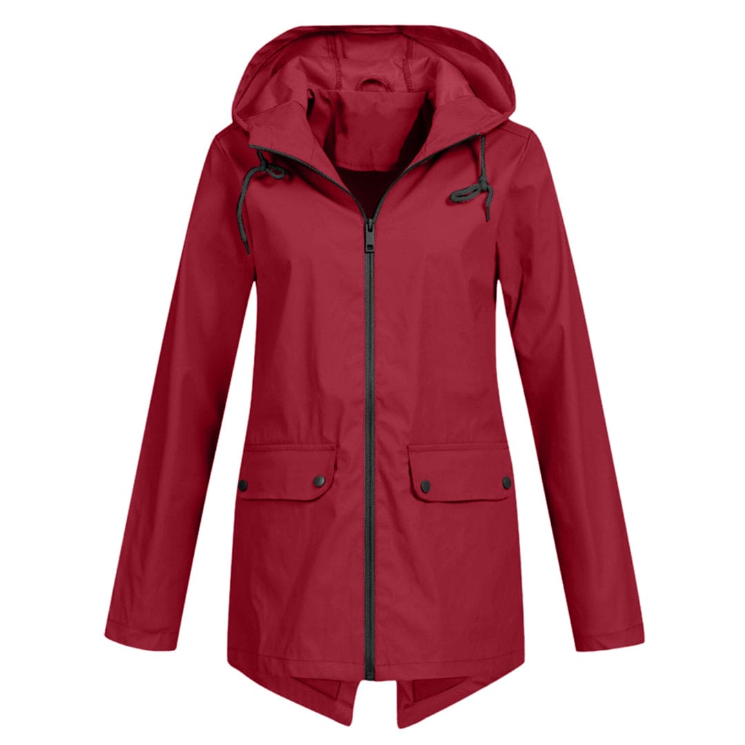 Aurelia | Damen Kapuzen Regenjacke in mittlerer Länge - Image 12