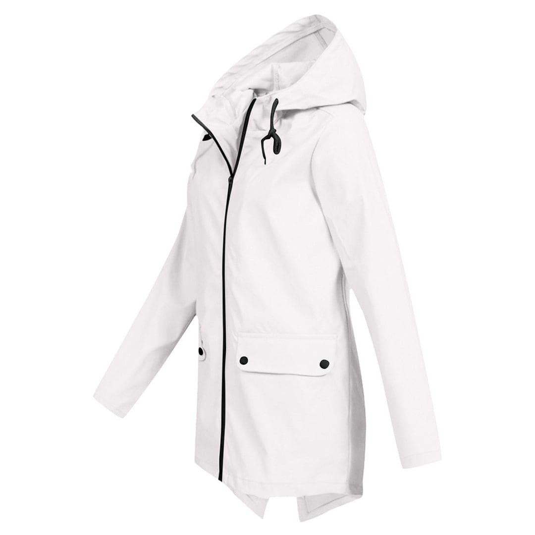 Aurelia | Damen Kapuzen Regenjacke in mittlerer Länge - Image 5