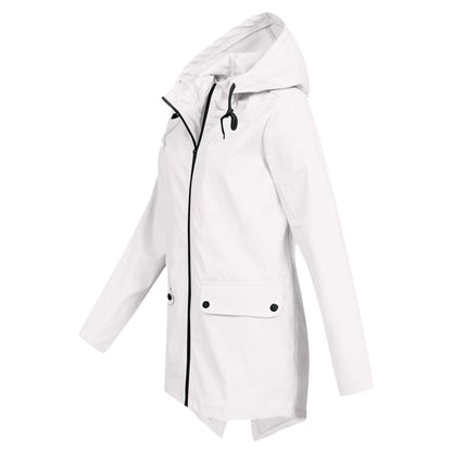 Aurelia | Damen Kapuzen Regenjacke in mittlerer Länge - Image 5