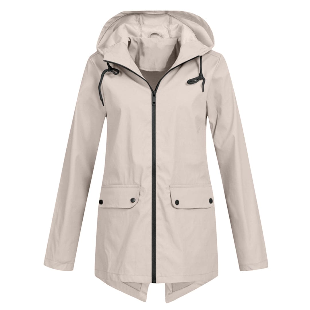 Aurelia | Damen Kapuzen Regenjacke in mittlerer Länge - Image 11