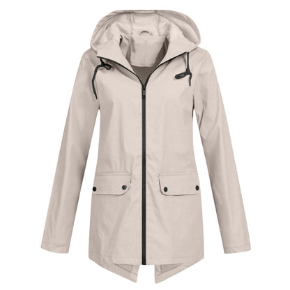 Aurelia | Damen Kapuzen Regenjacke in mittlerer Länge - Image 11