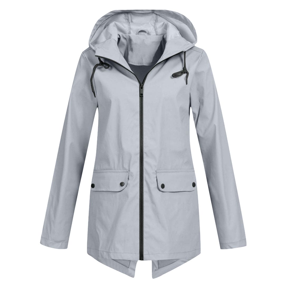 Aurelia | Damen Kapuzen Regenjacke in mittlerer Länge - Image 14