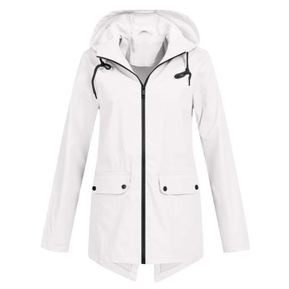 Aurelia | Damen Kapuzen Regenjacke in mittlerer Länge - Image 13