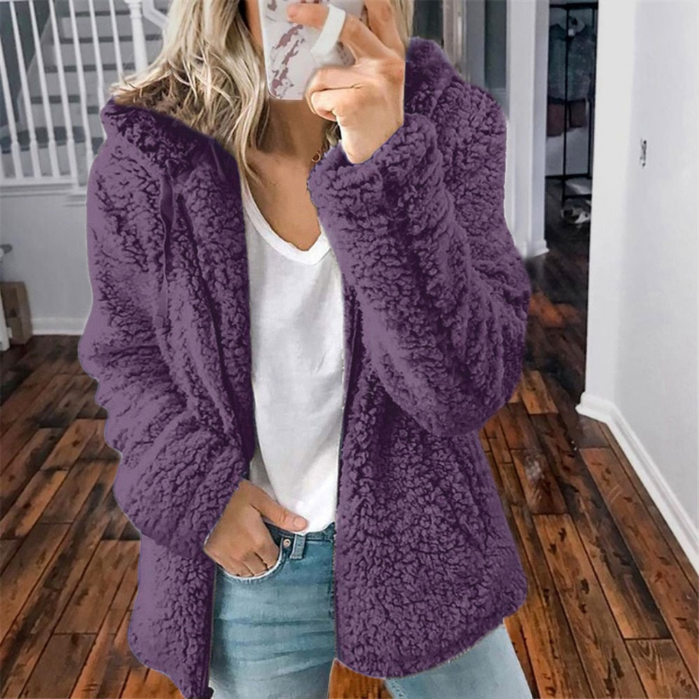 Ida | Damen Kapuzen-Strickjacke mit offener Vorderseite - Image 9