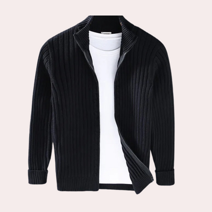 Alois | Herren Jacke mit Reißverschluss und Rippmuster - Image 4