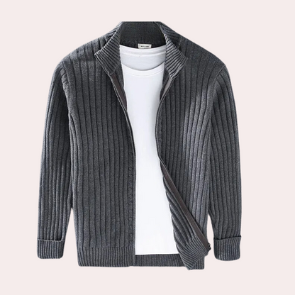 Alois | Herren Jacke mit Reißverschluss und Rippmuster - Image 5