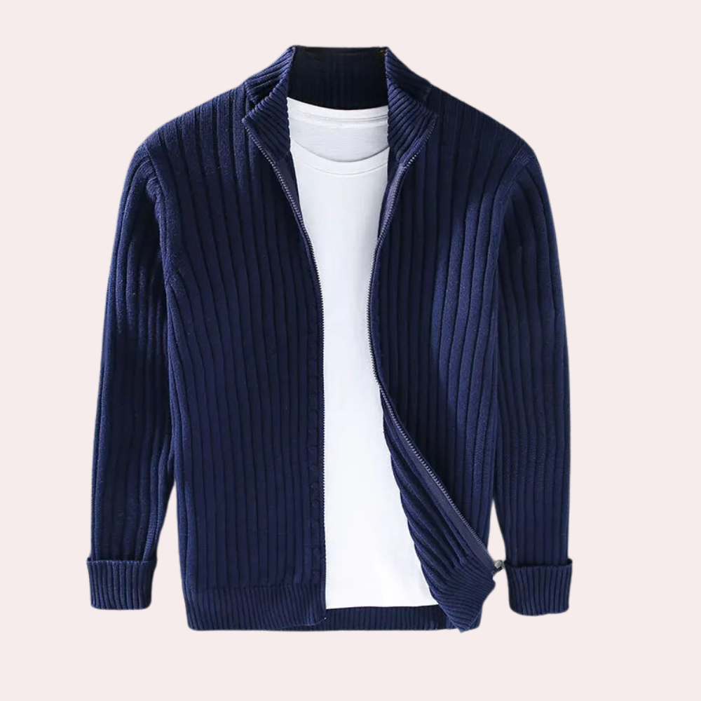 Alois | Herren Jacke mit Reißverschluss und Rippmuster - Image 6