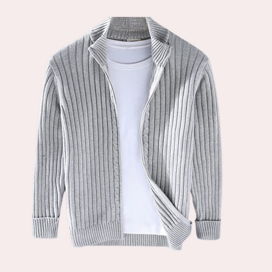 Alois | Herren Jacke mit Reißverschluss und Rippmuster - Image 1