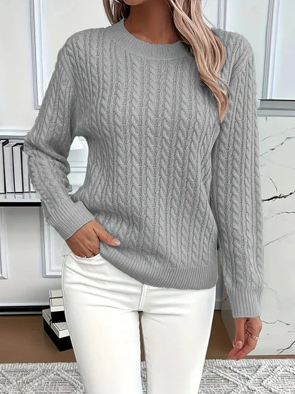 Julia | Damen Langarm Zopfmuster Pullover
