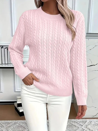 Julia | Damen Langarm Zopfmuster Pullover
