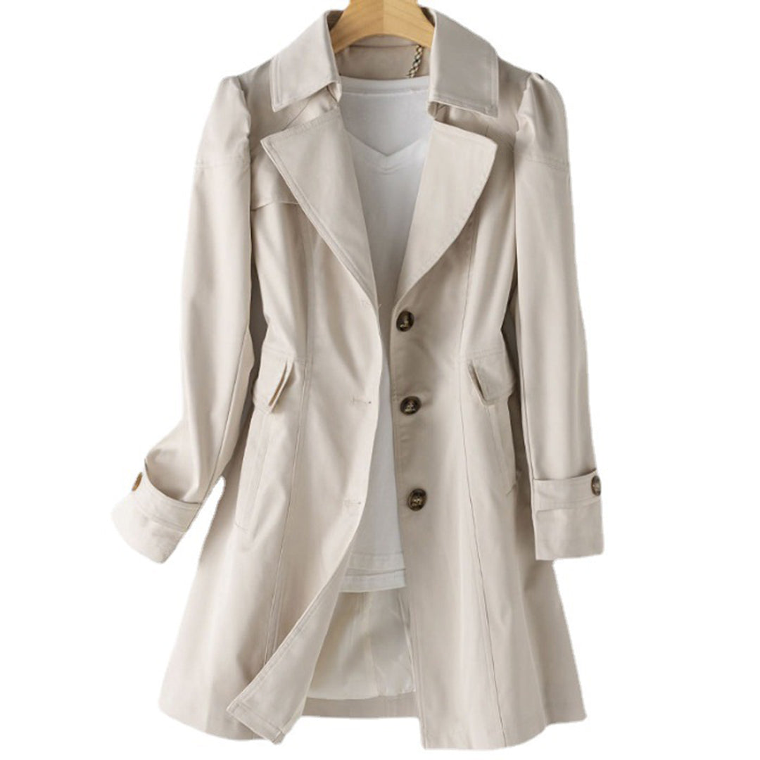 Elise | Damen Langer Trenchcoat mit Knopfleiste - Image 2