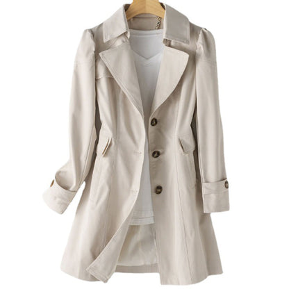 Elise | Damen Langer Trenchcoat mit Knopfleiste - Image 2