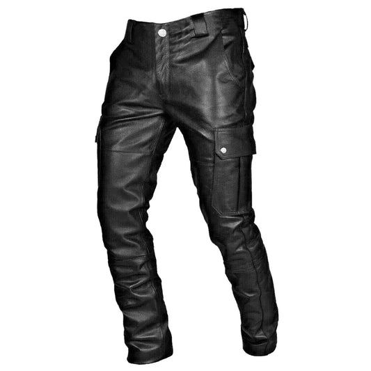 Julius | Stylische PU-Leder-Motorrad-Hose mit Cargo-Taschen - Image 1