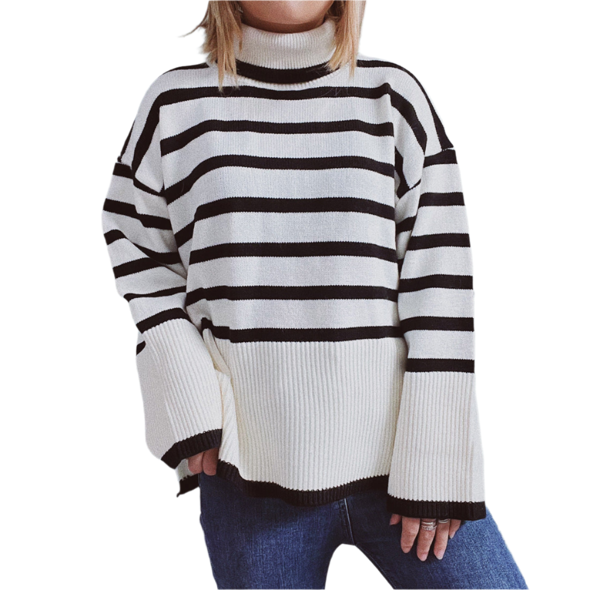 Jacqueline | Gemütlicher gestreifter Strickpullover - Image 17