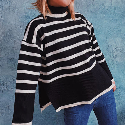 Jacqueline | Gemütlicher gestreifter Strickpullover - Image 16