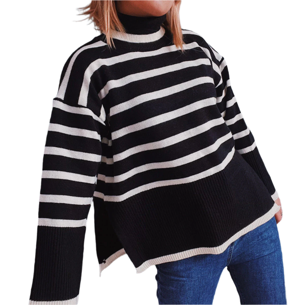 Jacqueline | Gemütlicher gestreifter Strickpullover - Image 18