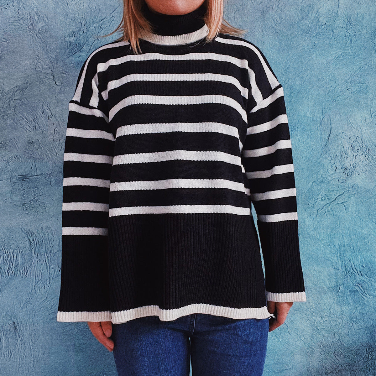 Jacqueline | Gemütlicher gestreifter Strickpullover - Image 4