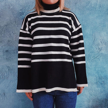 Jacqueline | Gemütlicher gestreifter Strickpullover - Image 4
