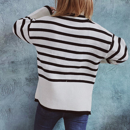Jacqueline | Gemütlicher gestreifter Strickpullover - Image 8