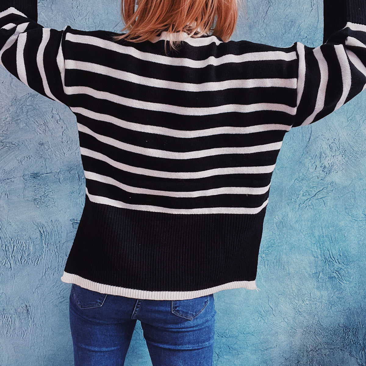 Jacqueline | Gemütlicher gestreifter Strickpullover - Image 6