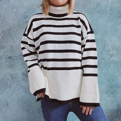 Jacqueline | Gemütlicher gestreifter Strickpullover - Image 1