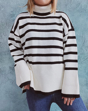 Jacqueline | Gemütlicher gestreifter Strickpullover