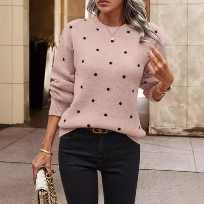 Sandra | Damen Polka Dot Rundhals-Pullover - Image 3
