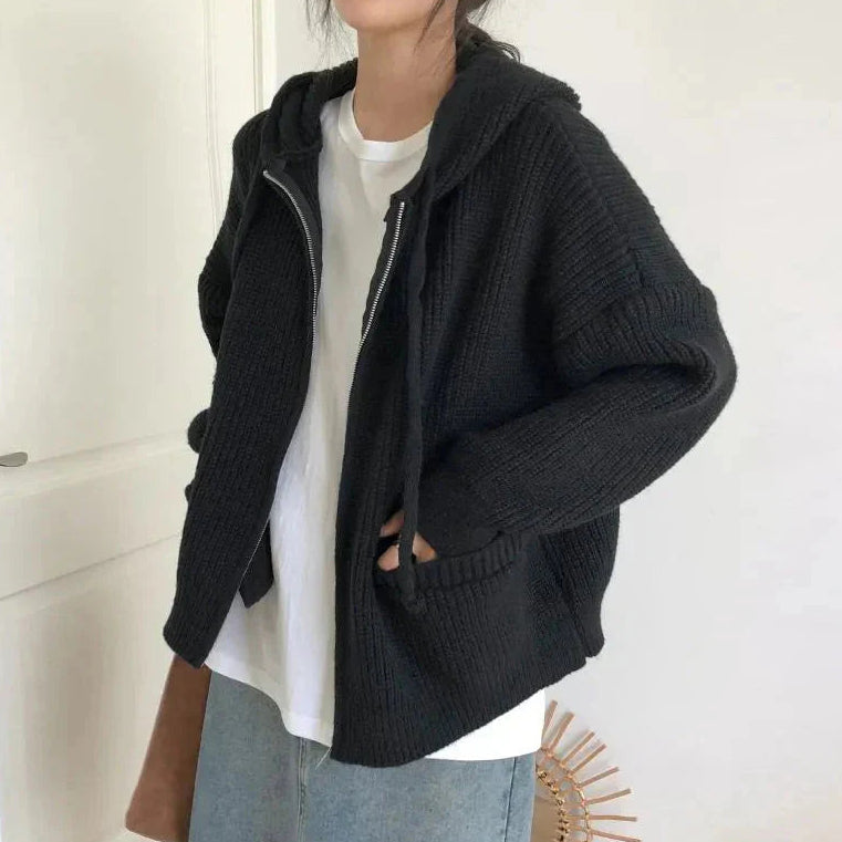 Ilse | Oversized Damen Strickjacke mit Reißverschluss - Image 6