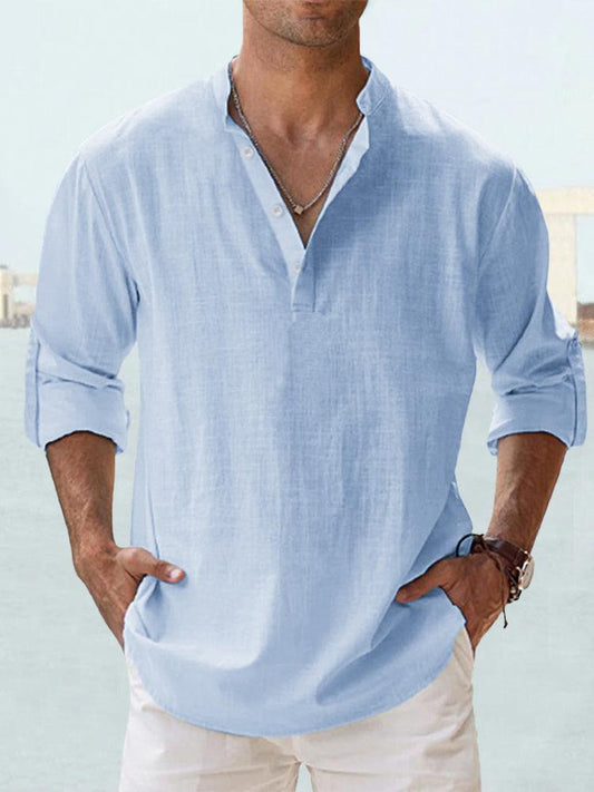 Mathis | Leinenhemd für Herren - Relaxed Fit, stilvoller Mandarin-Kragen, leicht und atmungsaktiv - Image 2