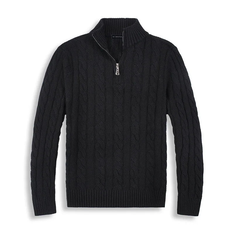 Kilian | Herren Viertelreißverschluss Zopfmuster Strickpullover - Image 9