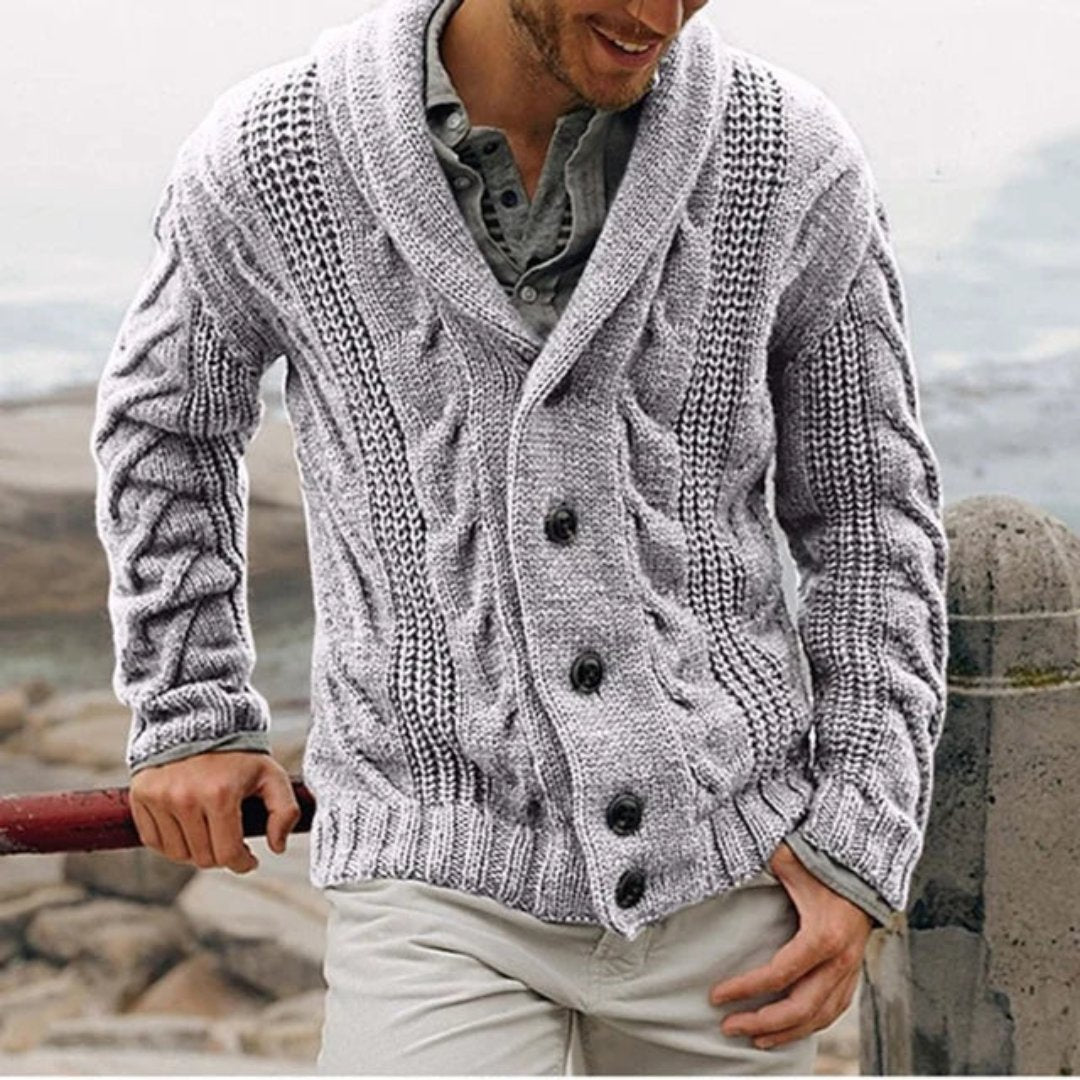 Lukas | Herren Schalkragen Knopfleiste Jacke - Image 4